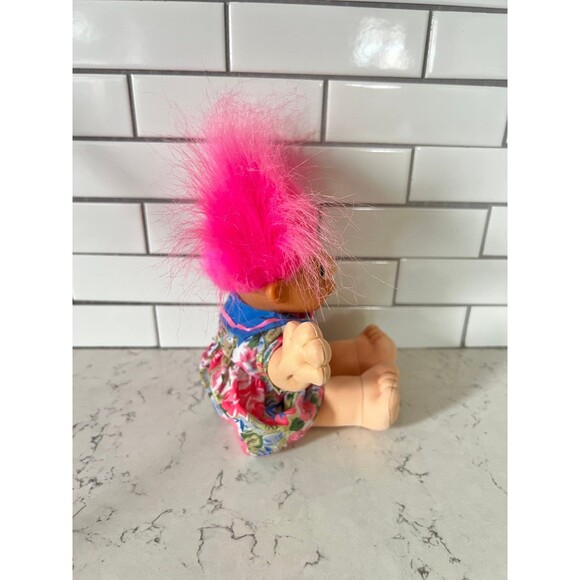 Troll Kidz In Dress Vintage Russ Plush Toy 12” Tall RARE Bright Blue Eyes - Picture 4 of 5